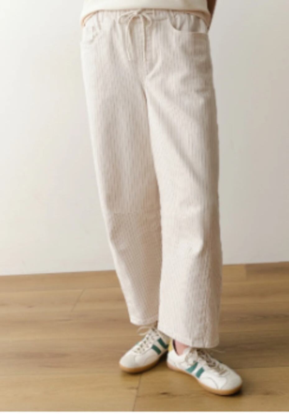 Marine Layer Ella Barrel Leg Pants in Railroad Stripe sz S
